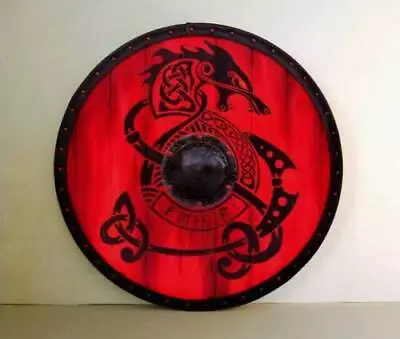 (Medieval Shield)Viking Shield 24  Wooden Shield Heavy Metal Fitted • $79.99