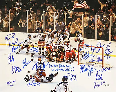 Team Usa Miracle On Ice Signed 16x20 Photo Do You Believe 19 Sigs Beckett 220106 • $899