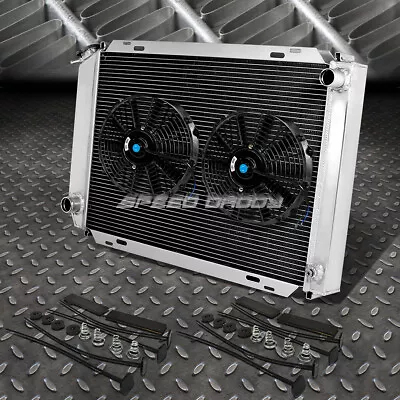 3-row Aluminum Radiator+2x 12 Fan Black For 79-93 Ford Mustang V8/v6 Lx/gt/cobra • $142.38