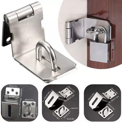 Stainless Anti Theft Door Lock Hasp Door Lock Gate Hasp Staple Padlock Clasp Hot • £7.35