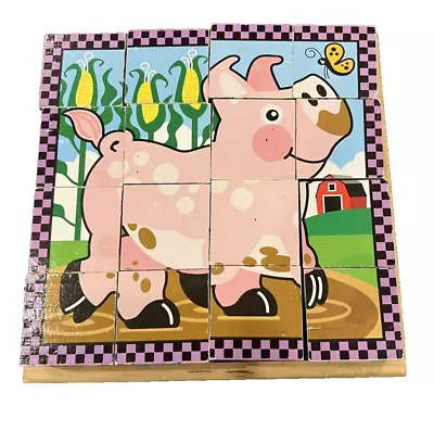 Melissa & Doug Farm Cube Puzzle #775 Creates 6 Scenes Ages 3+ • $9.99