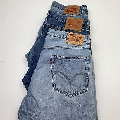 Lot Of 3 Levi's 505 Blue Jeans Men's Size 34x32 • $48.74