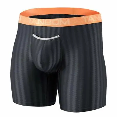 Men Underwear Bulge Enhancing Pouch Big And Tall Top Open Fly Silk Boxer Briefs  • $12.58