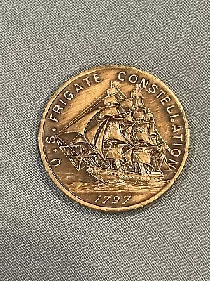 1962 U.S. Frigate Constellation 1797 Bronze Medal Token Struck Ship Salvage 1797 • $75