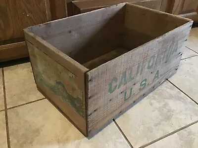 Vintage Wooden Fruit Crate  ~ Marked California USA ~ Butte ~ 19 1/2” X 12” X 9” • $20