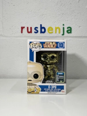 Funko Pop! Star Wars C-3PO Gold Chrome Blue Box FADED BOX FRONT #13 • $79.80
