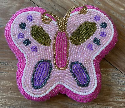 EJ Enterprises C. Marie Collection Beaded Butterfly Coin Purse 4.5  X 3.5  Pink • $15