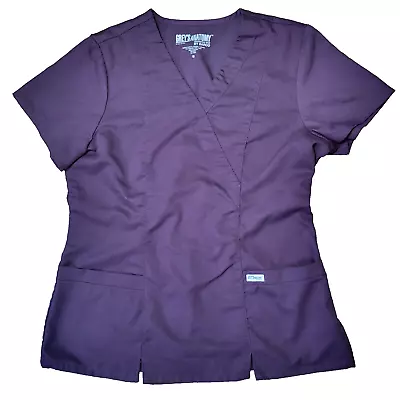 Barco Grey's Anatomy Scrub Top Medium Purple V Neck With Pockets • $15.91