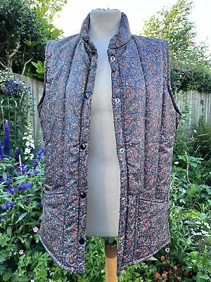 Vintage Lavenir Ladies Paisley Equestrian Padded Jacket Gilet Bodywarmer Size S • £15