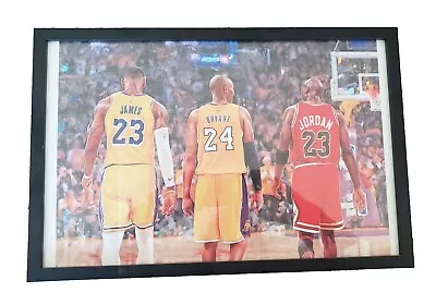 LeBron Kobe Jordan Framed Wall Art Painting  • $34.99