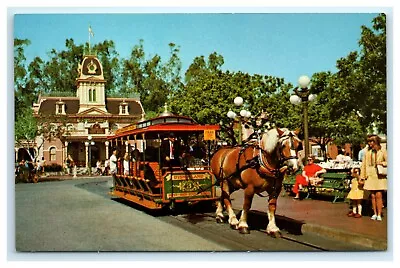 POSTCARD Horse Drawn Streetcar Disneyland Old Dobbin The Magic Kingdom CA Train • $7.95