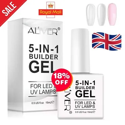 ALIVER 5 In 1 Nail Extension Builder Gel Hard Gel Nail Builder UV & LED Nail Art • £3.99