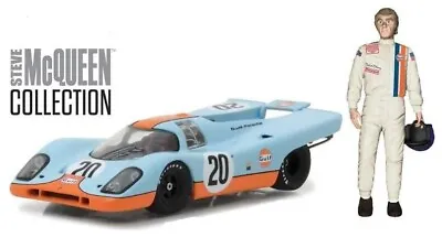 Greenlight 86435 Steve McQueen Gulf Porsche 917K 1:43 Scale With Figure • $34.49