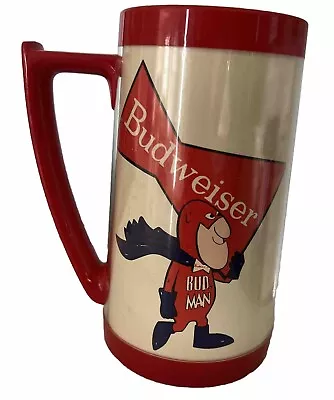 Vintage Budweiser Beer Bud Man Thermo-Serv Plastic Beer Mug Stein Budman • $12.97