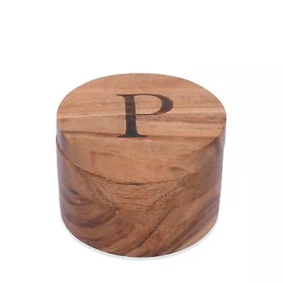 Acacia Wood Round Spice-cellars With Magnetic Swivel Lids For Kitchen Counter... • $10.76