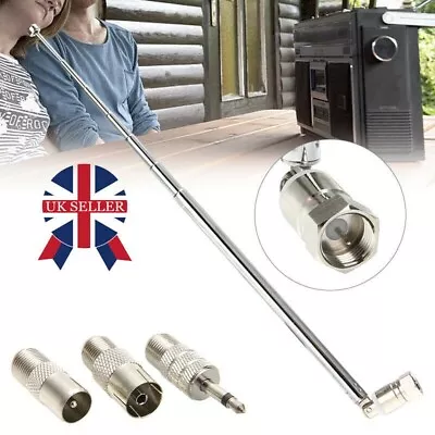 Telescopic DAB FM Radio Antenna With 3 5mm Adapter For Better Signal Strength • £8.75