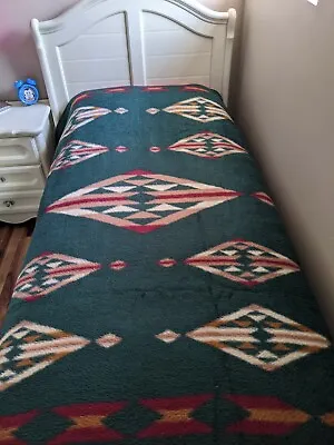 Vintage Biederlack Blanket Throw Aztec Navajo Southwestern Reversible  56  X 75  • $99.95