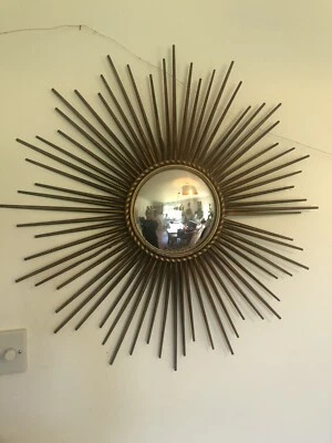 £21 • Buy Large Brass Metal Vintage Sunburst Mirror Mid Century 1960s 1970s Statement