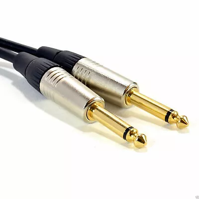3m GOLD Mono 6.35mm 1/4 Inch Jack Plugs Guitar/Amp/Instrument Cable Lead [007928 • £7.14