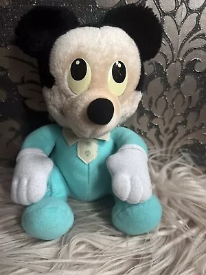 Disney Playskool Vintage Mickey Mouse Baby Soft Toy Plush 8 Inches • £6