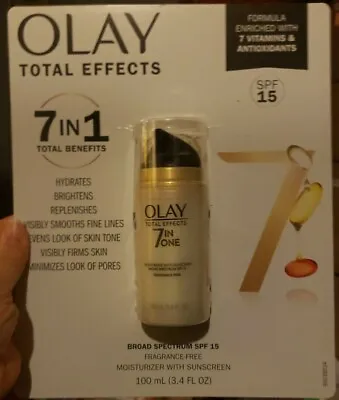 OLAY Total Effects 7-in-1 Total Benefits Moisturizer SPF 15 Frag Free 3.4oz • $34.99