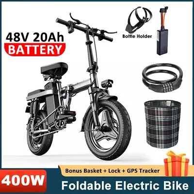 Fold Electric Bike 48V 20AH Commuter E-Bicycle City Scooter With GPS Tracker • $369.99