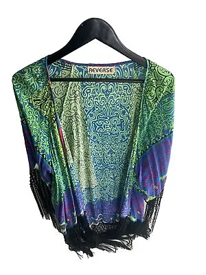 Reverse Kimono Jacket Size M Tribal Tassels Festival • $30