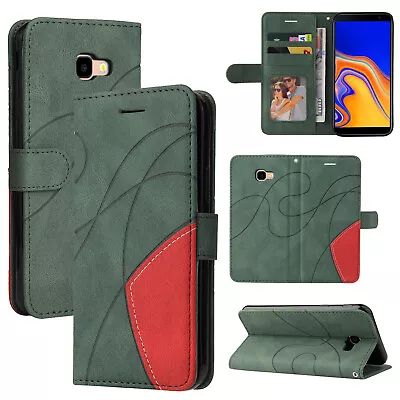 Stitching PU Leather Flip Wallet Case Cover For Samsung J4 J6 Plus J6 J5 Prime • $14.14