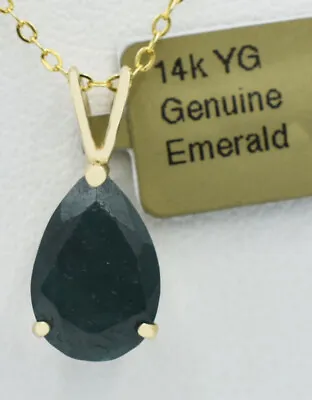 £0.88 • Buy GENUINE 5.28 Cts EMERALD PENDANT 14K GOLD - MADE IN USA - Free Appraisal 
