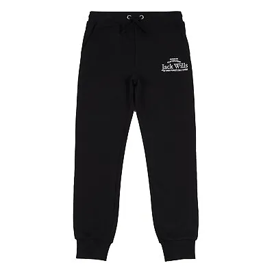 Jack Wills Kids Script Slim Jog Closed Hem Fleece Jogging Bottoms Sweatpants • £20