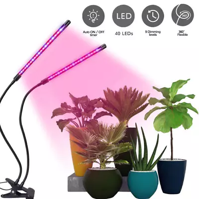 2 Head LED Grow Light Plants Full Spectrum Plant Grow Lamp With Stand For Indoor • $11.88