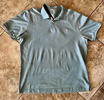 Burberry Brit Light Blue Nova Check Short Sleeve Cotton Polo Shirt Size XXL • $84.99