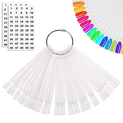 50 Pcs Nail Watch Sticks With Ring Clear Fan-Shaped Nail Art Display Tips • $7.83