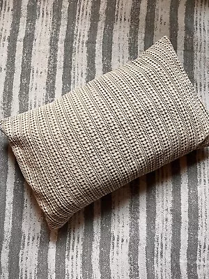 Pottery Barn Honeycomb Waffle Pillow Cover With Insert Beige 16 X26  Circa 17 • $40