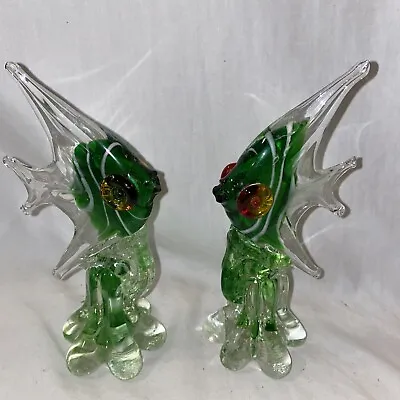Vintage Pair Of Murano Glass Tropical Fish 7” • $19.99