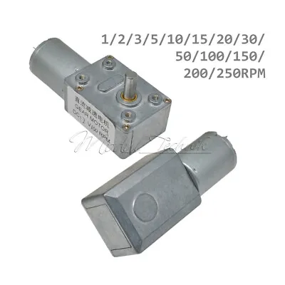 1RPM-250RPM GW370 DC12V Gear Reduction Motor Worm Reversible Torque Geared Motor • $10.63