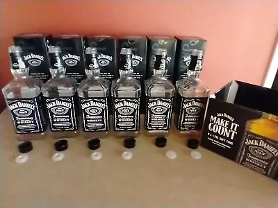(6) 1.75 Liter Empty Jack Daniels Tennessee Whiskey Liquor Bottles With Tins • $30