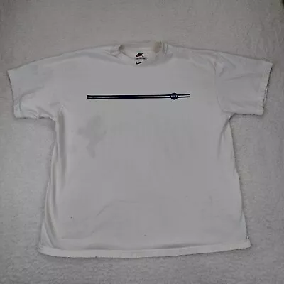 Vintage Nike T-shirt Mens XL White Center Swoosh Embroidered Logo 90s USA Adult • $14.95