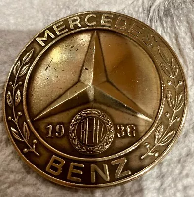 Vintage 70s MERCEDES-Benz Commemorative 1936 Brass Belt Buckle Bay State Jewelry • $59