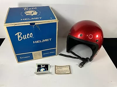 Vintage Red Metallic Flake Buco Resistal Gt Helmet With Box • $155