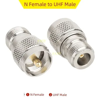 2Pcs N Female To UHF Male RF Coaxial Converter Coax Adapter N-UHF Female/Male • $3.04