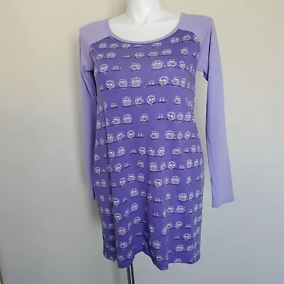 Munki Munki Size Large Purple Owl Sleepshirt Nightgown Pajamas Raglan Sleeves  • $22.22