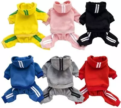 $9.49 • Buy 4 Leg Pet Dog Clothes Cat Puppy Coat Sports Hoodies Warm Sweater Jacket Clothing