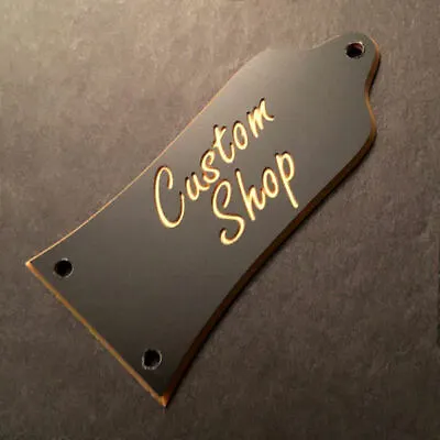 GUITAR TRUSS ROD COVER - Engraved - Fits EPIPHONE - CUSTOM SHOP - BLACK GOLD • $16.99