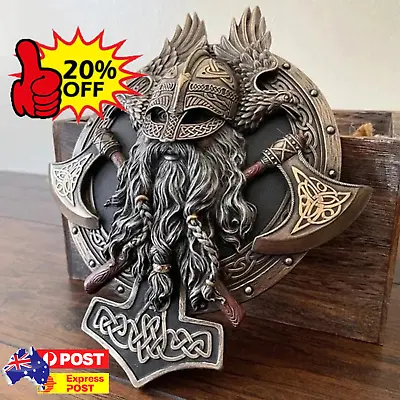 ☆Berserker Double Axe Wall PlaqueVintage Wall PlaquePowerful Norse Ornament☆ • $24.87