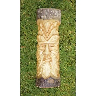 £11.50 • Buy Wooden Green Man Half Log Statue - Wood - Hand Carved
