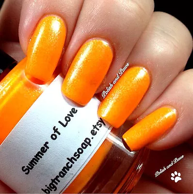  Neon Orange Nail Polish - Fluorescent Black Light - INCENSE - FREE SHIPPING • $14.50