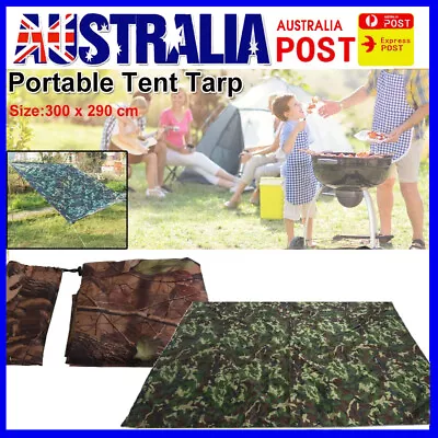 3 X 2.9m Camping Tarp Tent Hammock Rain Waterproof Shelter Outdoor Hiking Mat • $20.30