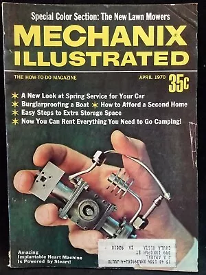 Mechanix Illustrated Magazine - April 1970 Steam Powered Heart Implant Machine • $5.99