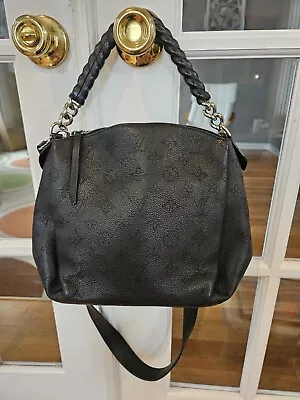 Louis Vuitton Babylone BB Black Mahina Leather Shoulder Crossbody Bag • $1700